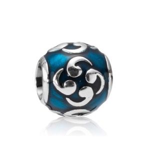Pandora Zen Enamel Blue Turquoise Retired Charm